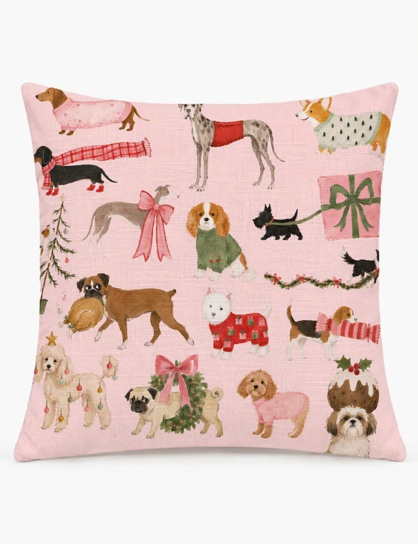 Christmas Dachshund Pillow Cover