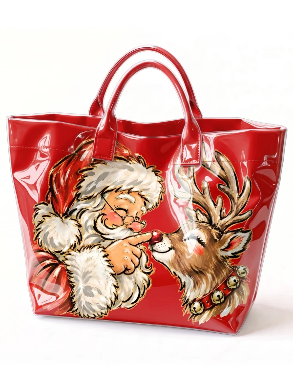 Reindeer Santa Boop PVC Tote Bag