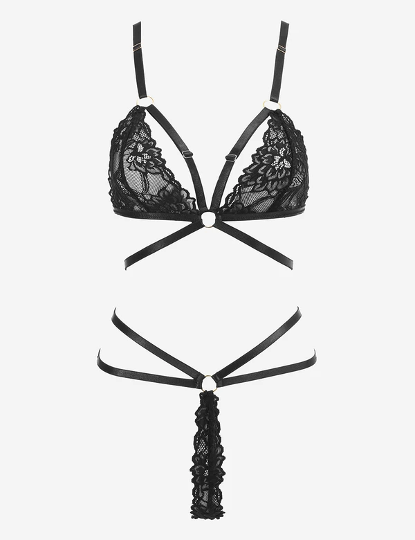 Sexy Lace Bra And Lace Thong Lingerie Set