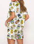  Vintage Canned Pickles Satin Pajama Set For Women 