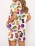 Taco Print Pajama Set For Women