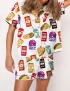 Taco Print Pajama Set For Women