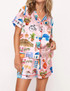  Santorini Greece Travel Pajama Set 