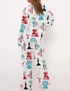  White Christmas Satin Pajama Set For Women 