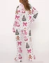  Coquette Pink Christmas Satin Pajama Set 