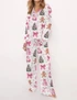 Coquette Pink Christmas Satin Pajama Set 