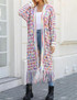  Multi Color Open Front Long Cardigan 