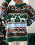  Christmas Elk Themed Knit Sweater For Women 