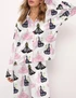  Wicked Print Satin Pajama Set For Women 