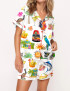 Key West Florida Travel Silky Satin Pajama Set For Women