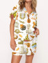 Antique Greece Satin Pajama Set For Women