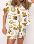 Antique Greece Satin Pajama Set For Women