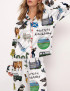 Scottish Highlands Travel Satin Pajama Set For Women