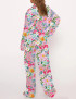 Floral Silky Satin Pajama Set For Women