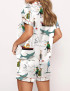 Shark Silky Satin Pajama Set For Women