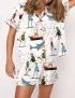 Shark Silky Satin Pajama Set For Women
