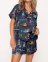Shark Silky Satin Pajama Set For Women