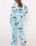Shark Silky Satin Pajama Set For Women