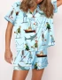 Shark Silky Satin Pajama Set For Women