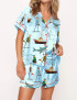 Shark Silky Satin Pajama Set For Women