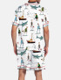 Shark Silky Satin Pajama Set For Men