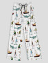 Shark Contrast Wide Leg Pants For Women
