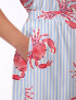 Crab Stripe Silky Satin Pajama Set For Women