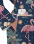 Flamingo Christmas Silky Satin Pajama Set For Women