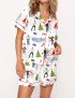 Love Actually Christmas Silky Satin Pajama Set For Women