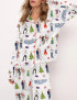 Love Actually Christmas Silky Satin Pajama Set For Women