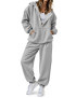 Oversized Zip Hoodie Sweatsuit Set For Women