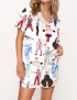 Rock Star Print Silky Satin Pajama Set For Women