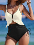 Tummy Control Color Block One Piece Swimsuit For Women