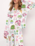Chinoiserie Tennis Silky Satin Pajama Set For Women