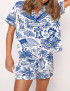 America 250 Chinoiserie Style Silky Satin Pajama Set For Women