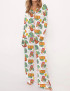 Aloha Puakenikeni Hawaiian Juice Silky Satin Pajama Set For Women