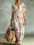 Ocean Art Button Shirt Jumpsuit For Women
