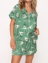 Martini Cocktail Silky Satin Pajama Set For Women