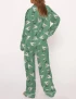 Martini Cocktail Silky Satin Pajama Set For Women