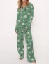 Martini Cocktail Silky Satin Pajama Set For Women