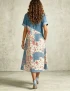 Floral Patchwork Denim Print Dress For Women