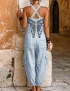 Embroidered Cotton Jumpsuit With Pockets For Women