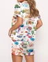 Athens Greece Travel Silky Satin Pajama Set For Women