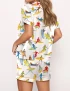 Surfing Watercolor Silky Satin Pajama Set For Women