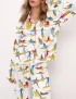 Surfing Watercolor Silky Satin Pajama Set For Women