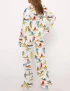Surfing Watercolor Silky Satin Pajama Set For Women