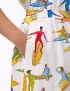 Surfing Watercolor Silky Satin Pajama Set For Women