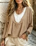 Cotton Linen Layered Look Top With An Asymmetric Hem For Women