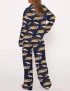Funny Summer Hot Dog Silky Satin Pajama Set For Women