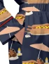 Funny Summer Hot Dog Silky Satin Pajama Set For Women